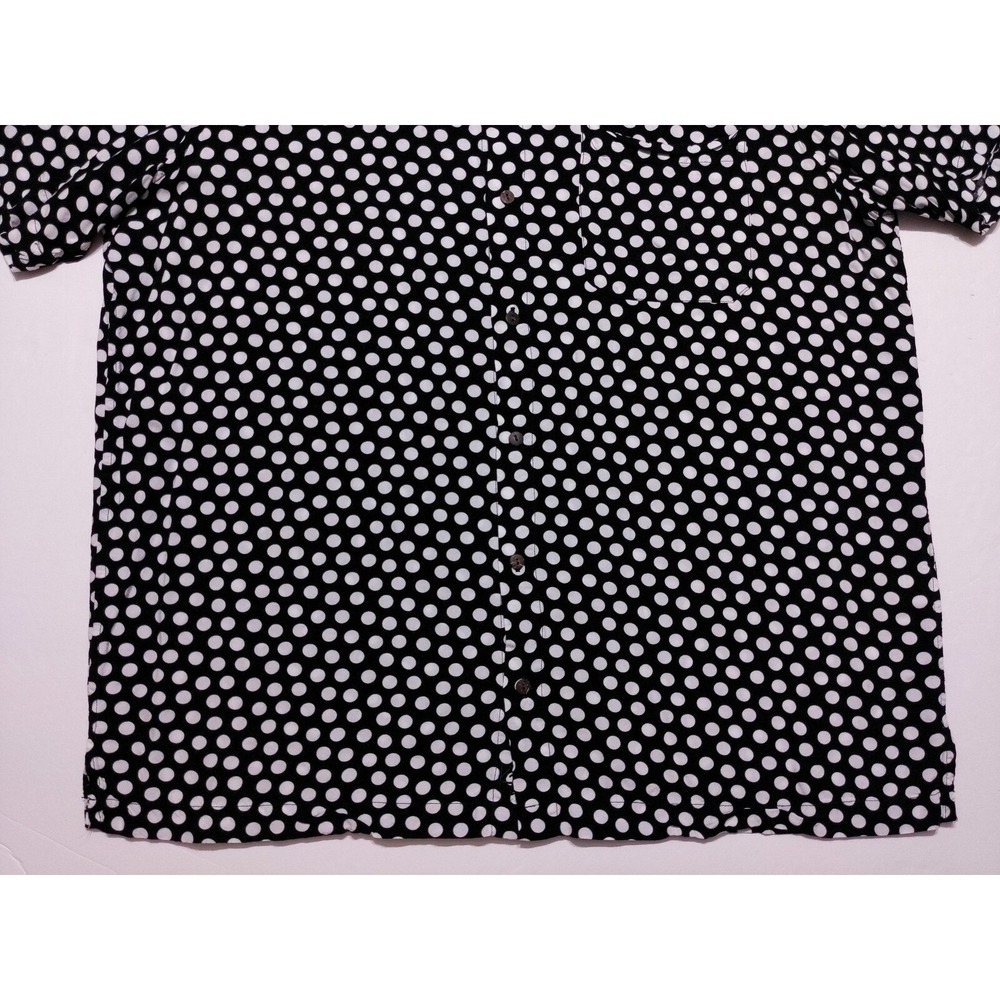 KENNY FLOWERS Short Sleeve Camp Shirt Rayon Black Polka Dots XXL 2XL - Picture 9 of 10